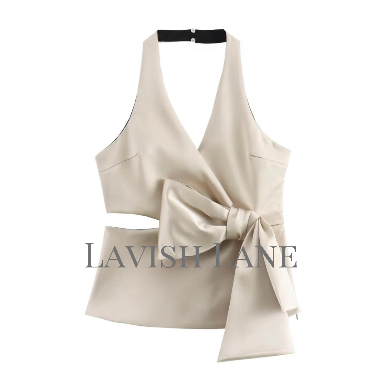 Bow Front Halter Top - Lavish Lane