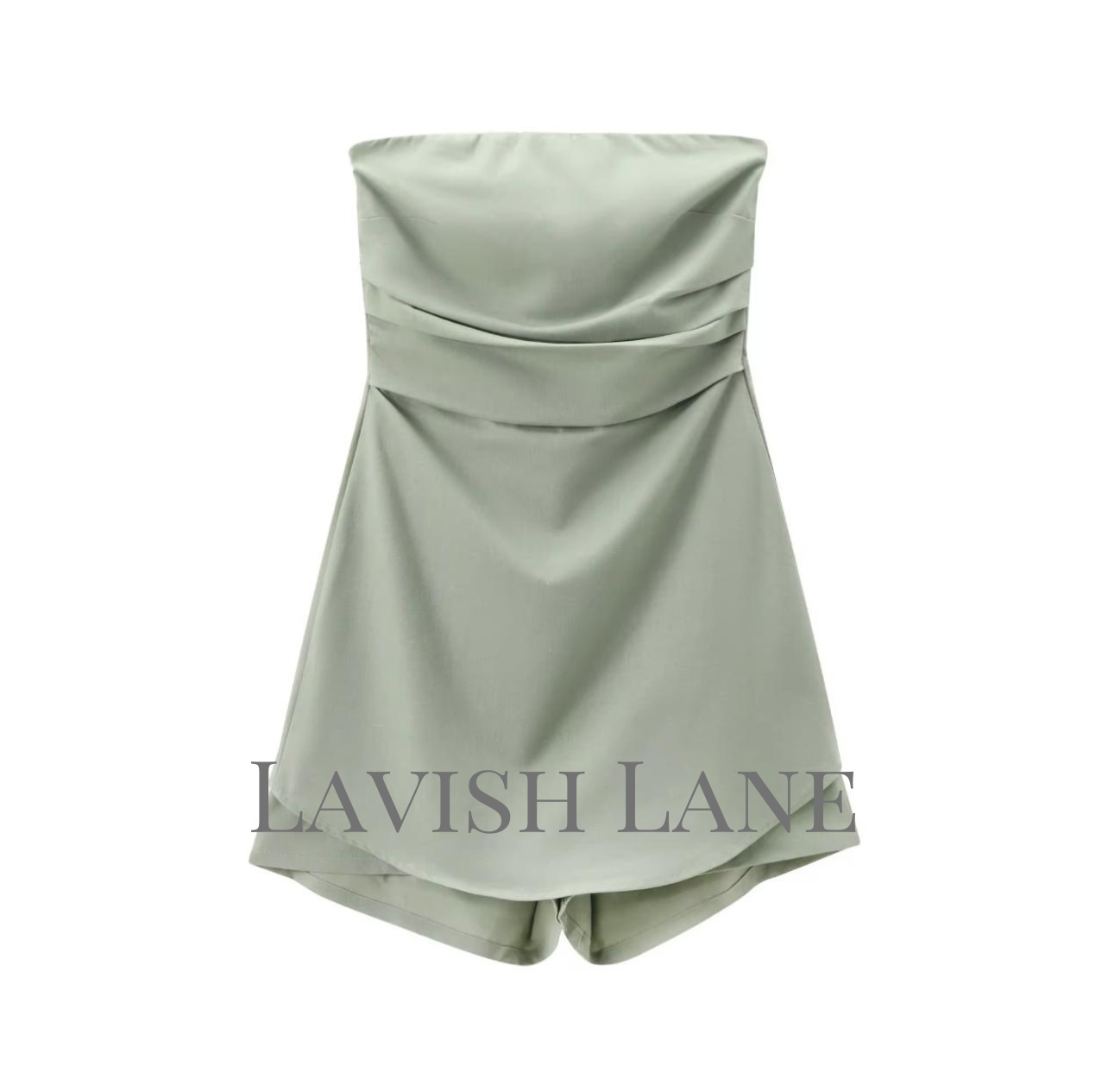 Sage Strapless Romper - Lavish Lane