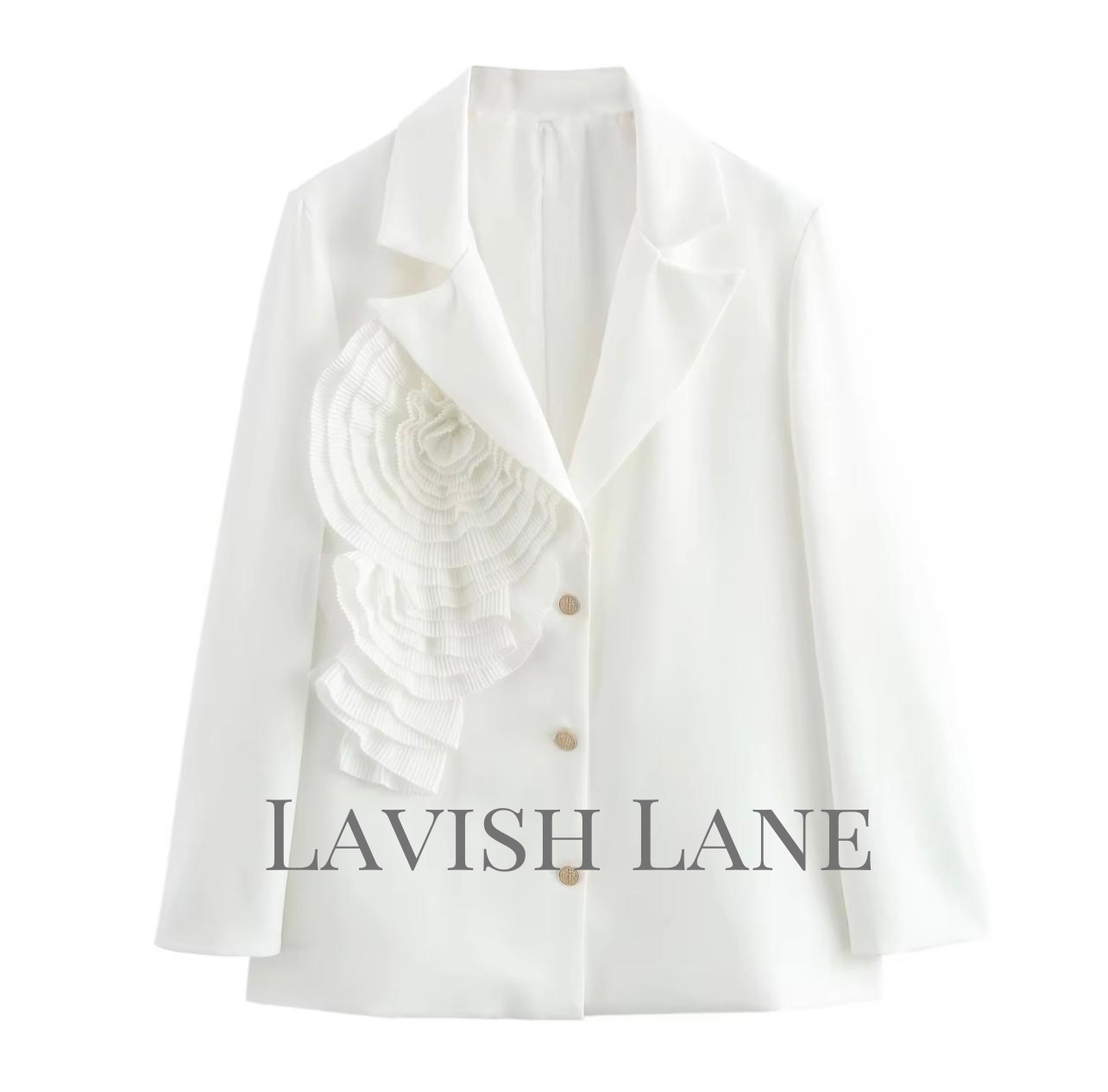 Gardenia White Blazer - Lavish Lane