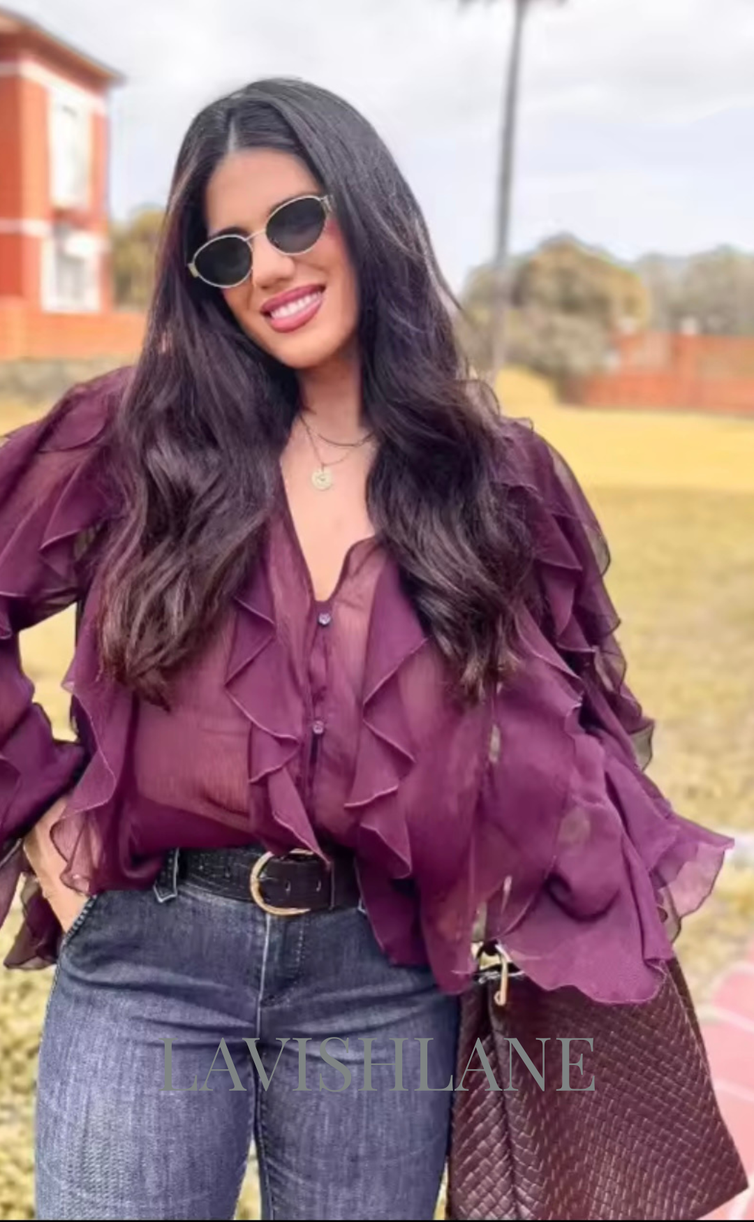 Cloudlight Ruffle Top - Lavish Lane