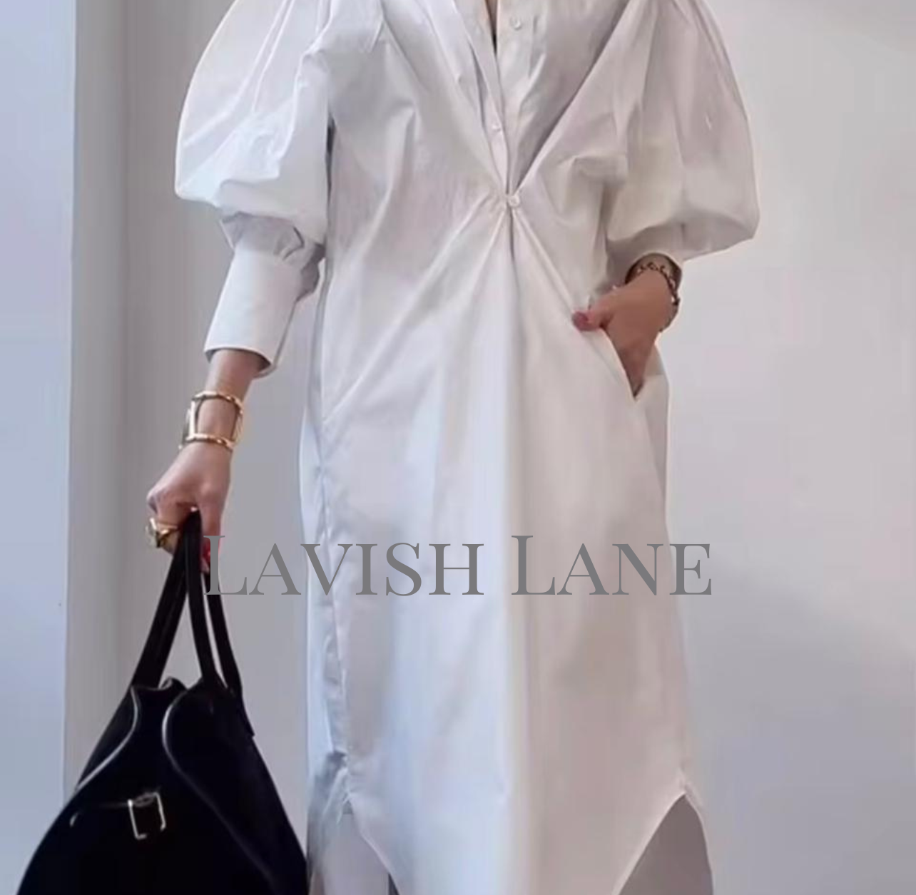 Tie Waist Shirtdress - Lavish Lane