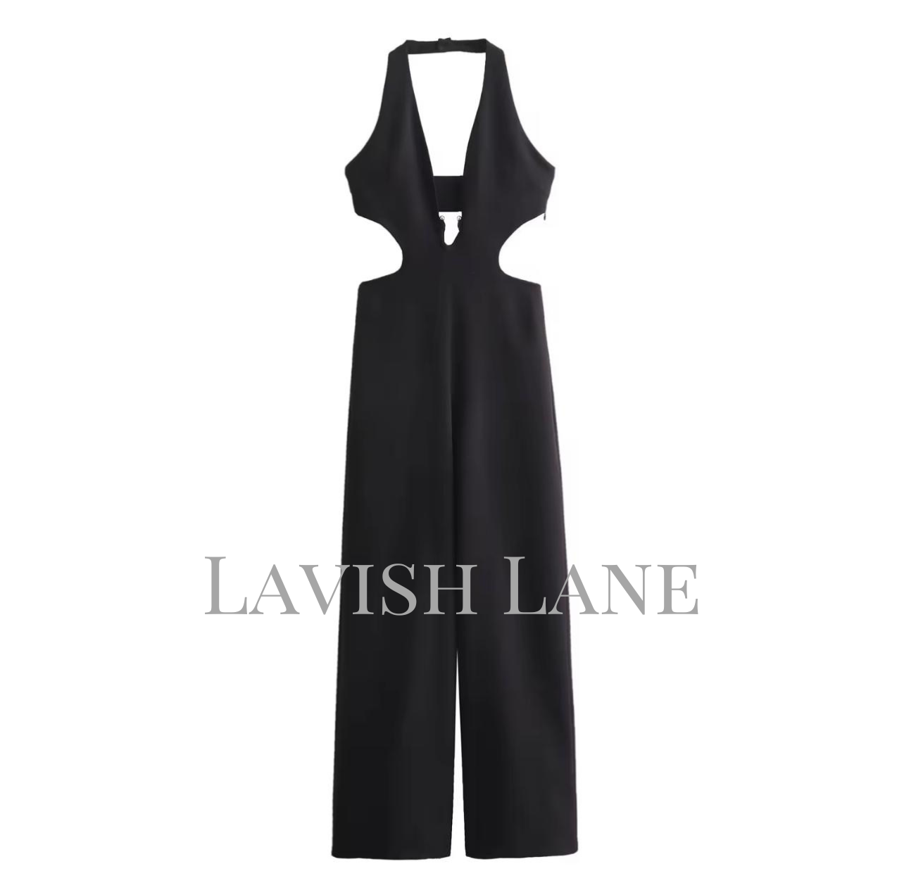 Cut-Out Halter Jumpsuit - Lavish Lane