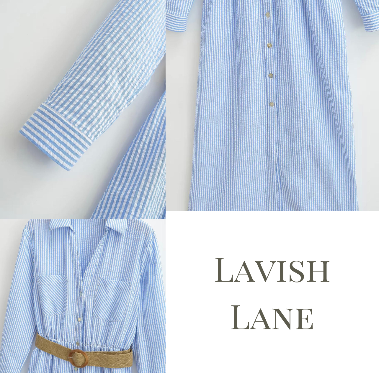 The Belted Blue Line Dress - Lavish Lane