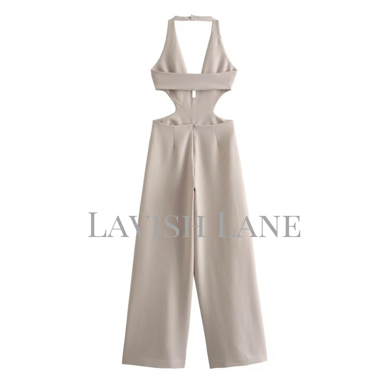 Cut-Out Halter Jumpsuit - Lavish Lane
