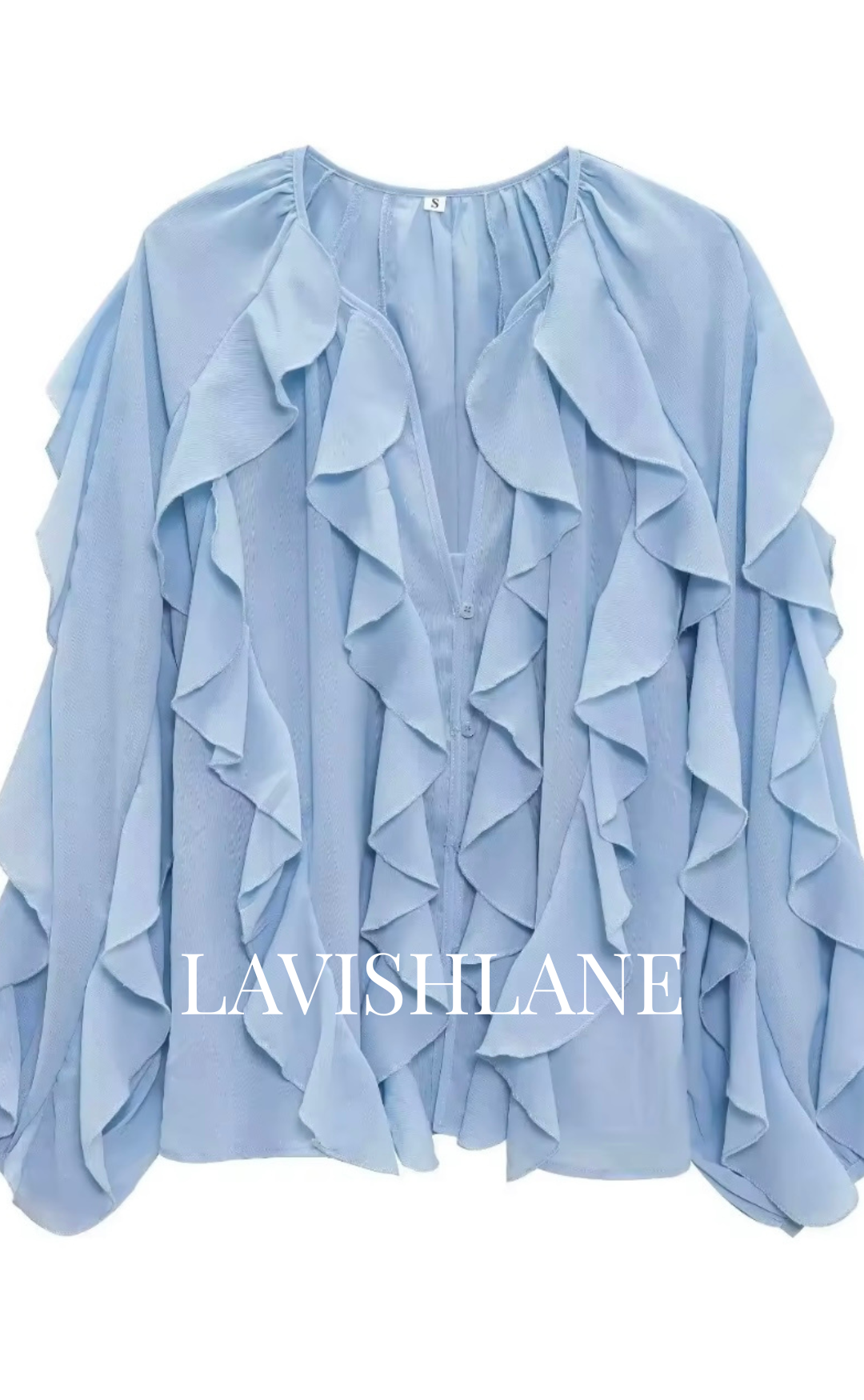 Cloudlight Ruffle Top - Lavish Lane
