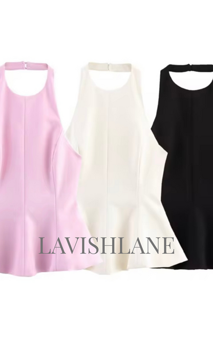 Halter Luxe Peplum Top