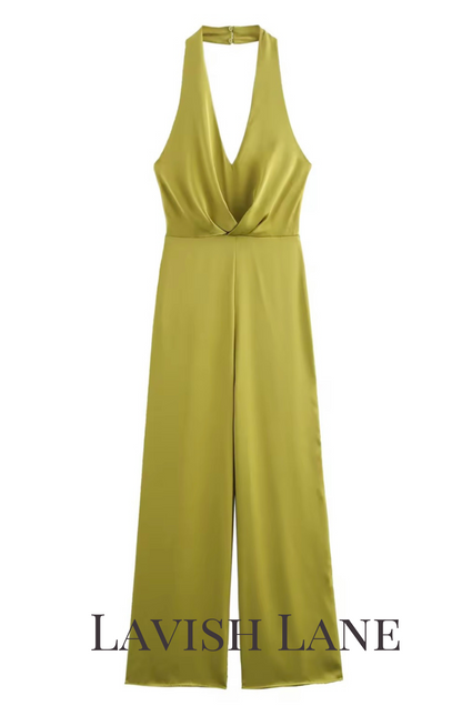 Sultry Satin Jumpsuit - Lavish Lane