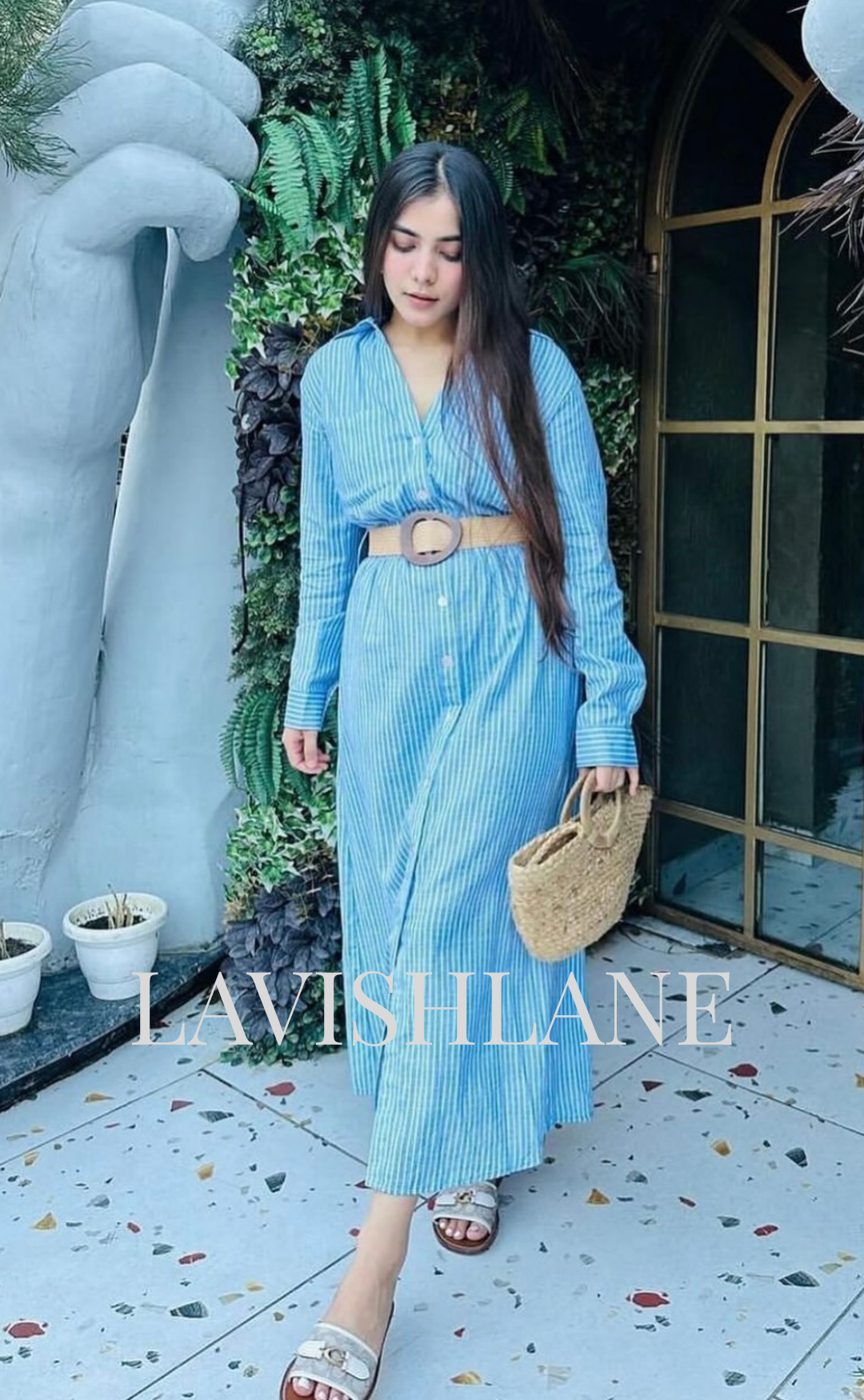 The Belted Blue Line Dress - Lavish Lane