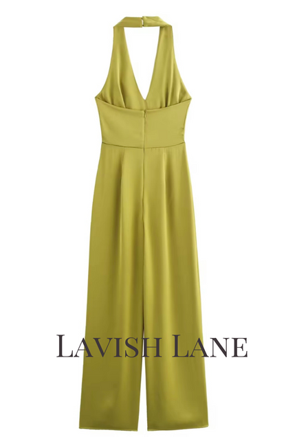 Sultry Satin Jumpsuit - Lavish Lane