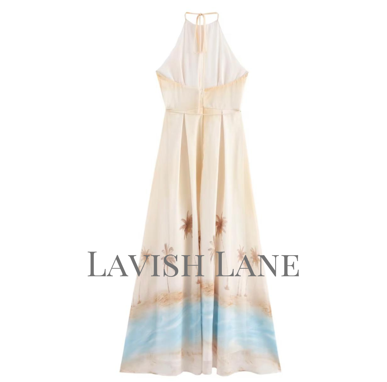 Sunset Palm Halter Dress - Lavish Lane