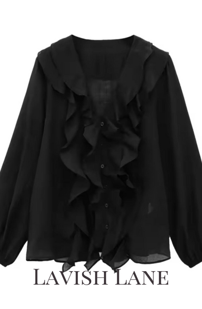 Vienna Ruffle Blouse - Lavish Lane