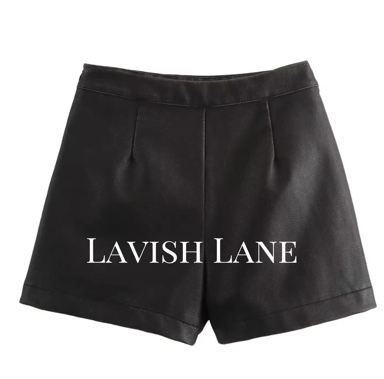Noir Wrap leather Skort - Lavish Lane