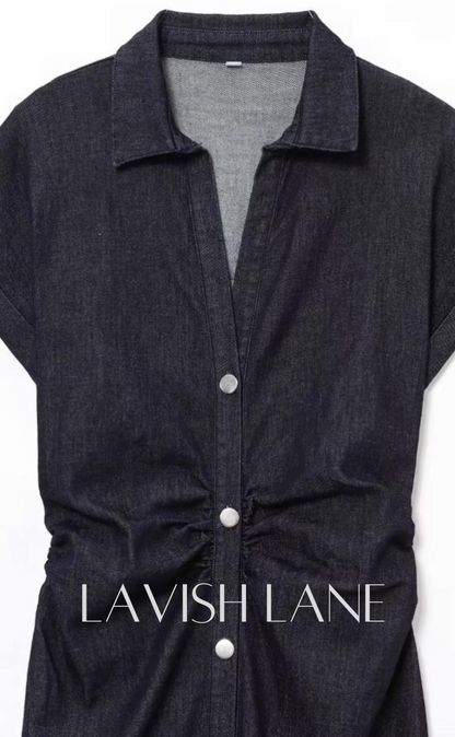Denim Drape Dress - Lavish Lane