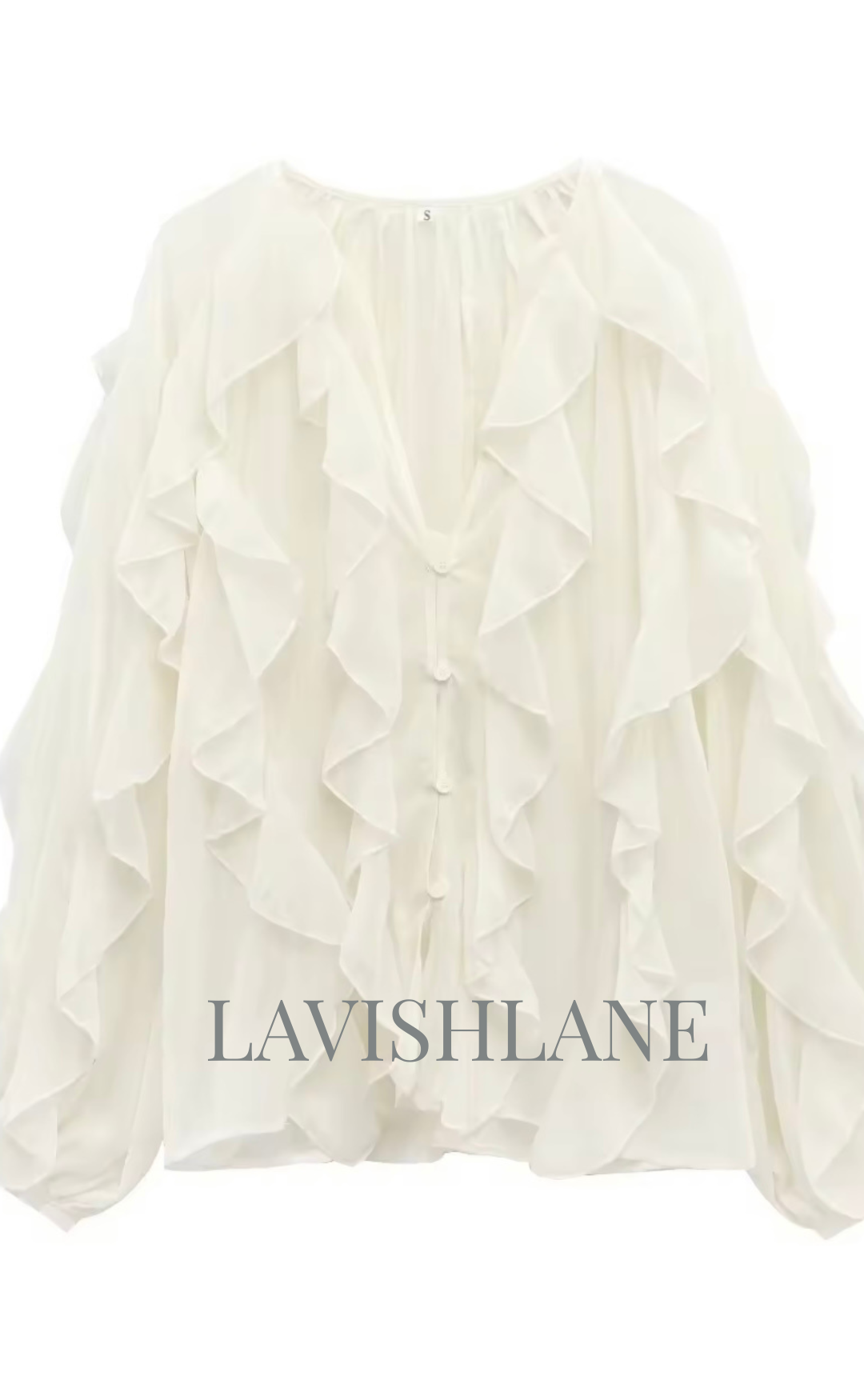 Cloudlight Ruffle Top - Lavish Lane