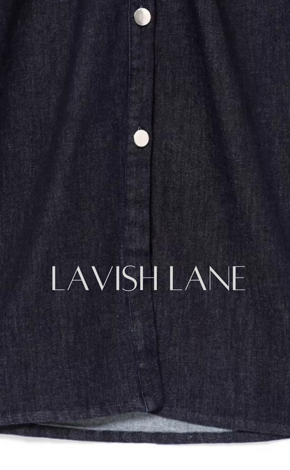Denim Drape Dress - Lavish Lane