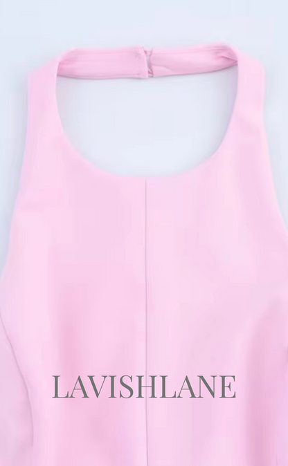 Halter Luxe Peplum Top