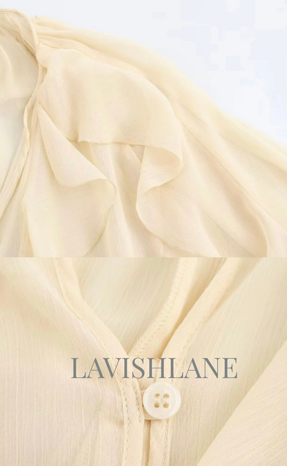 Cloudlight Ruffle Top - Lavish Lane