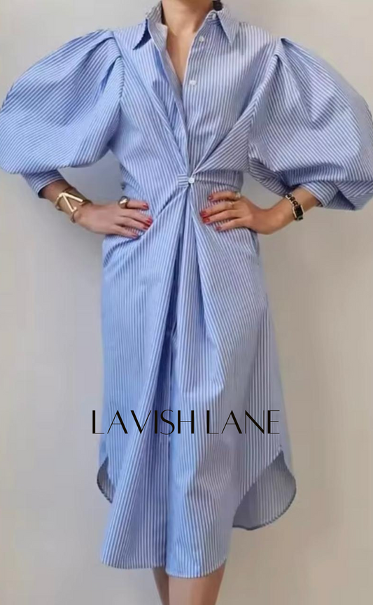 Tie Waist Shirtdress - Lavish Lane