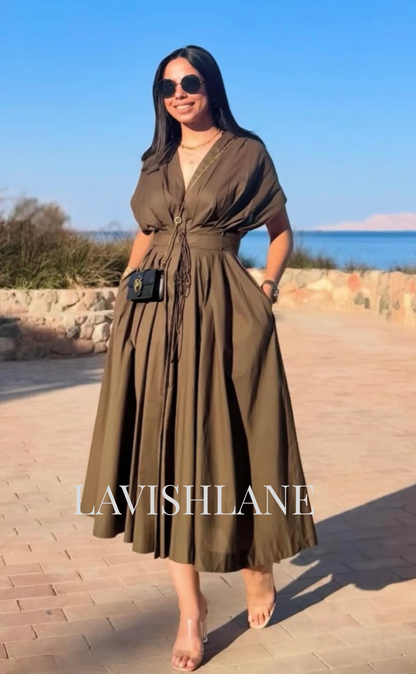 The Olive Bloom Dress - Lavish Lane