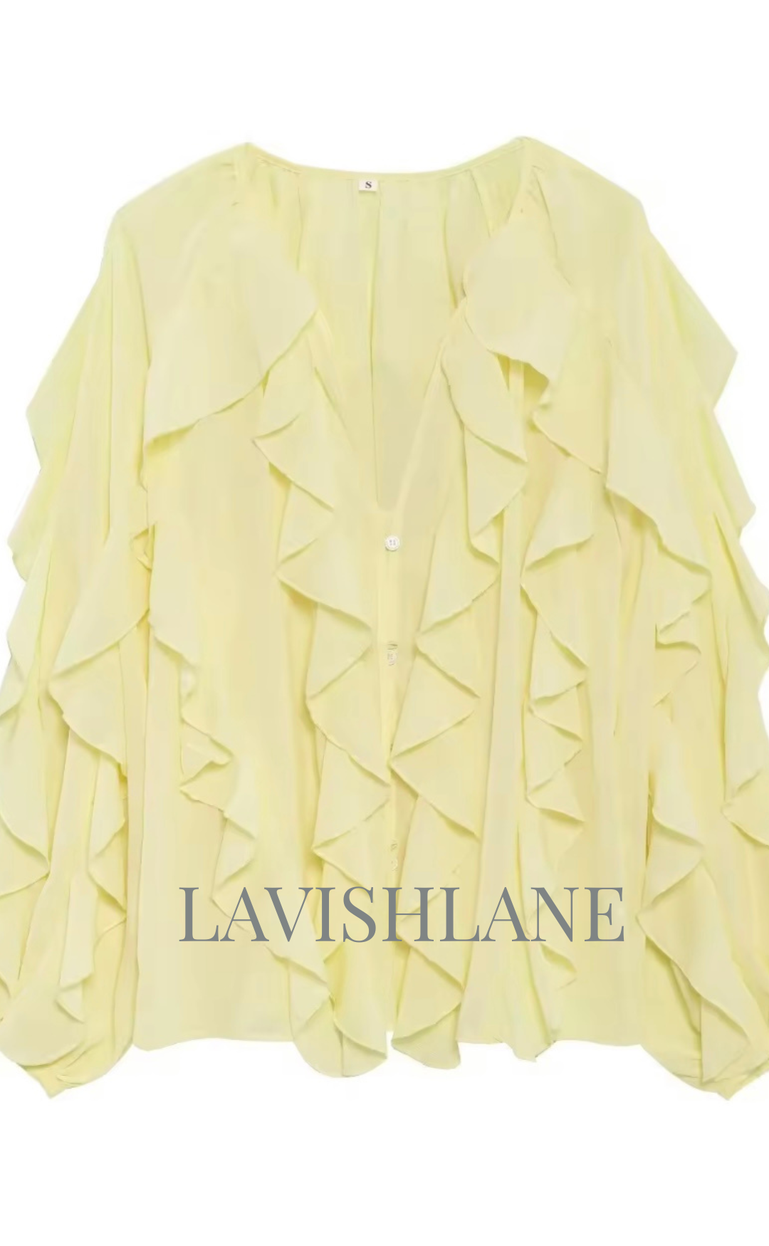 Cloudlight Ruffle Top - Lavish Lane