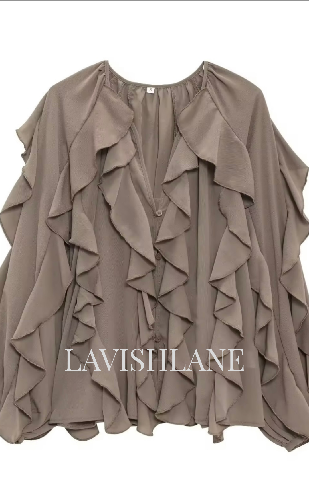 Cloudlight Ruffle Top - Lavish Lane