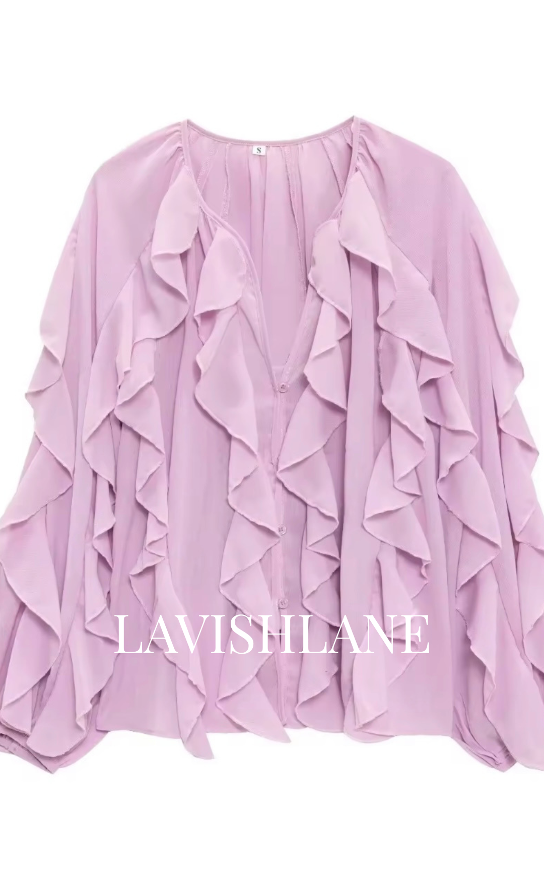 Cloudlight Ruffle Top - Lavish Lane