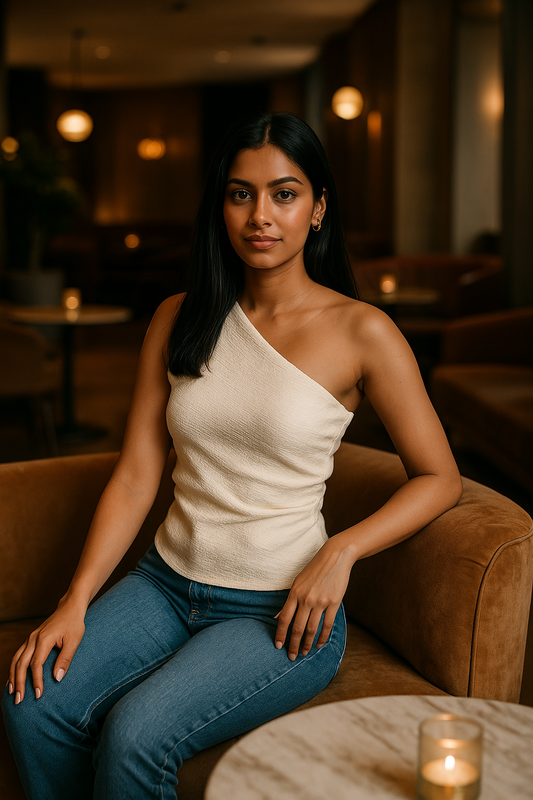 One-Shoulder Swirl Top - Lavish Lane