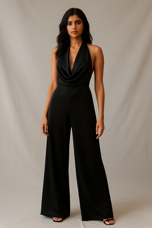 Sleek Drape Pant Jumpsuit - Lavish Lane